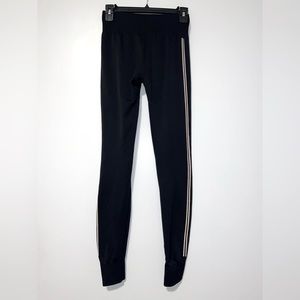 Black Single Side Striped Leggings